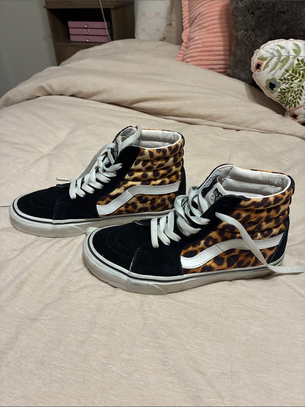 Vans Leopard Print Black High-Top Sneakers
